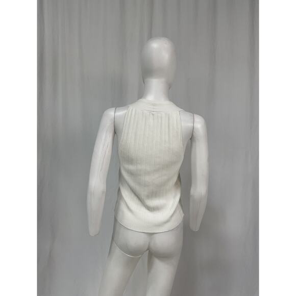 Vince Button White Cotton Tank Top Size S - Picture 3 of 4